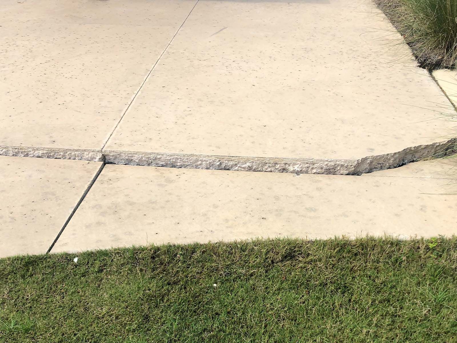 Uneven cracked driveway