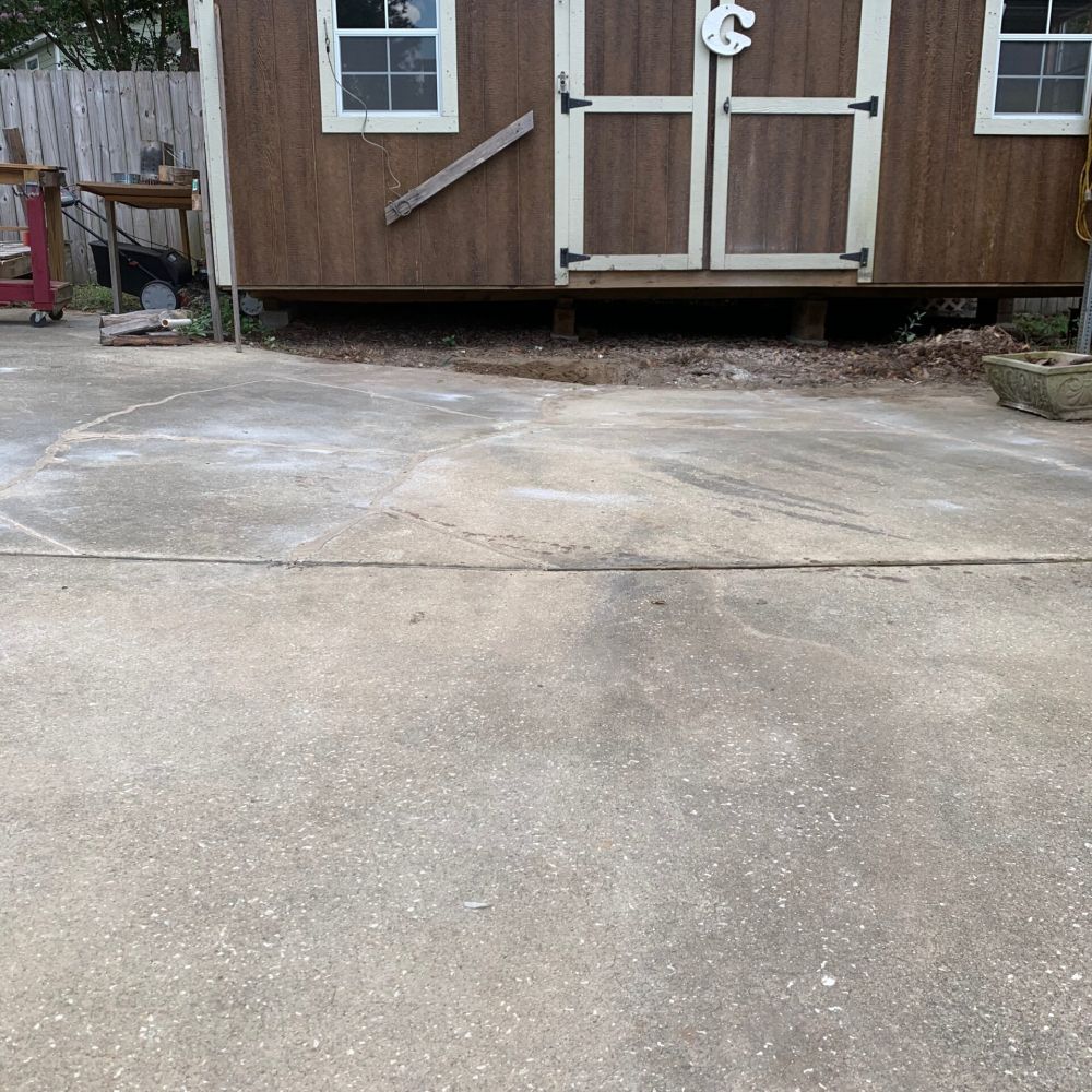 repaired concrete driveway
