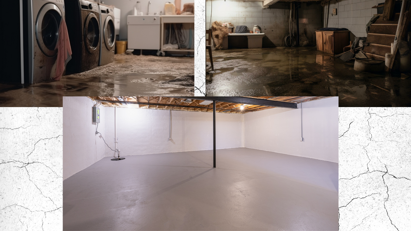 Before and After Basement Waterproofing Images
