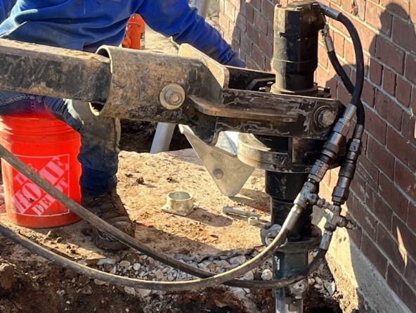 Installing a Push Pier in Arkansas