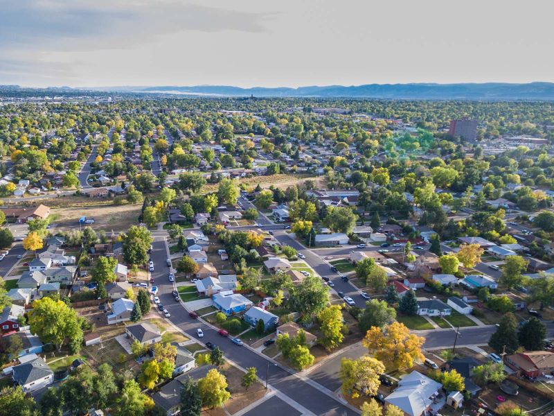 Aerial view of Little Rock suburb