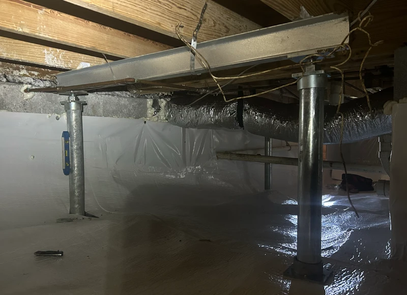 Floor jack supports - crawl space