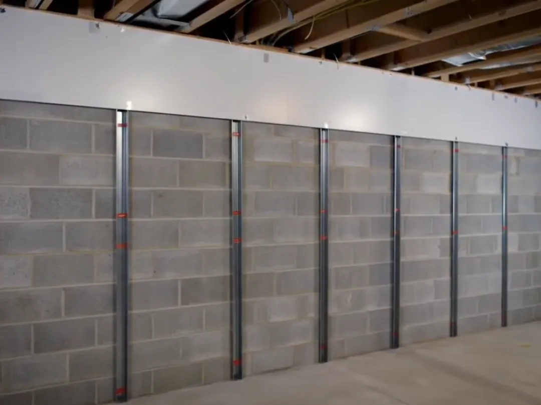 wall braces on basement wall