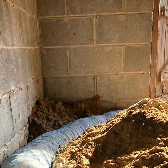 dirt in a crawl space ready for repair