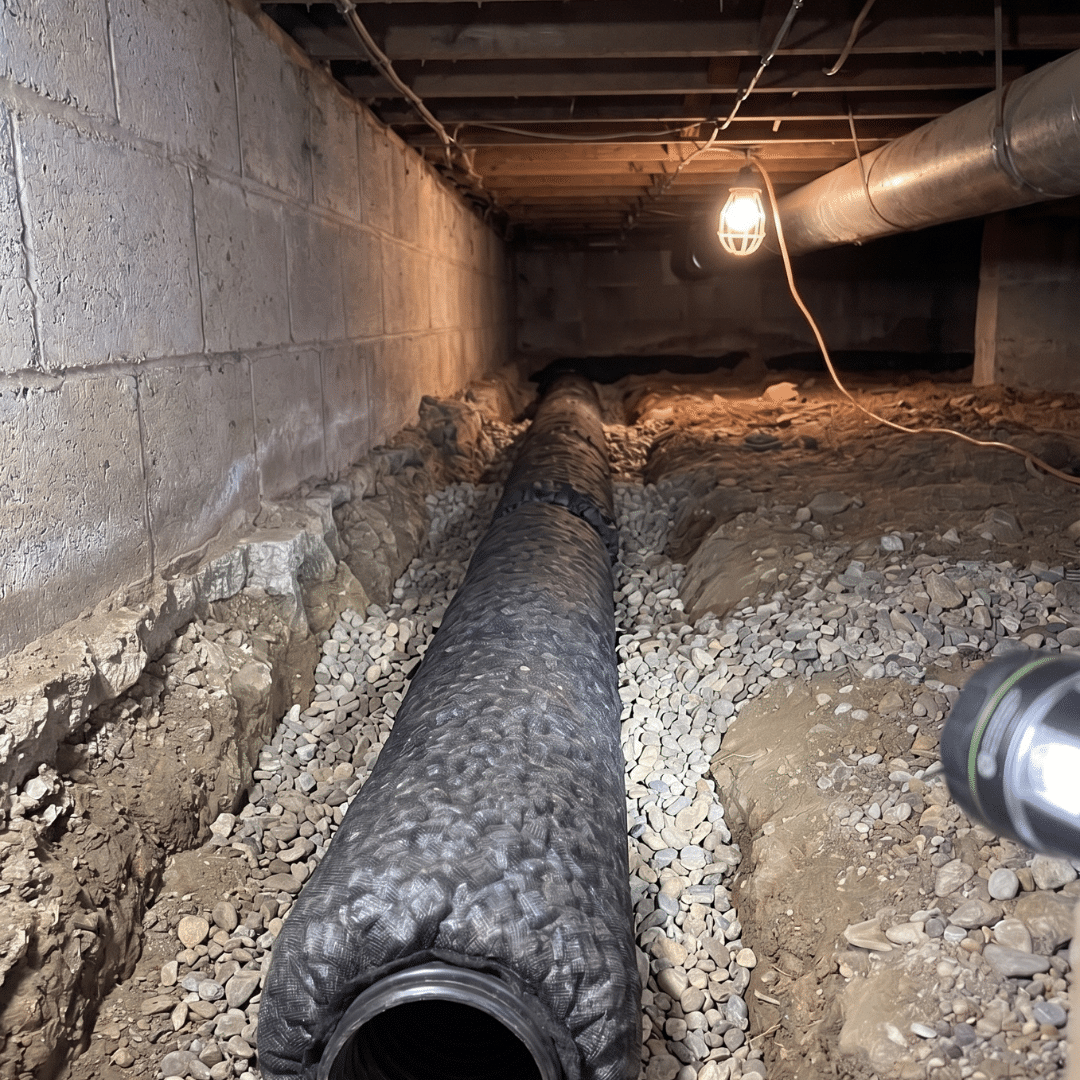 crawlspace french drain