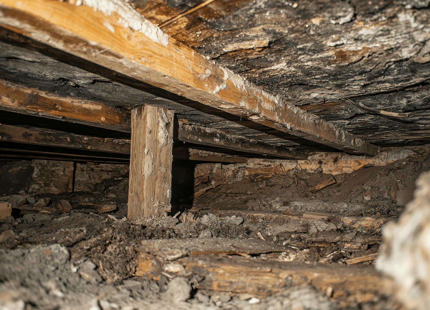 crawl space wood rot and mold